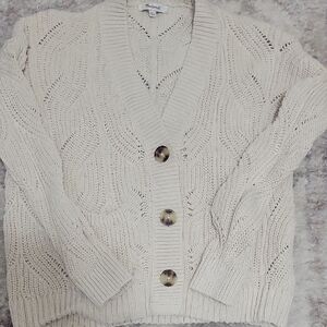 Madewell Textured Knit Cardigan in Cream